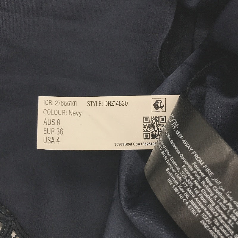 Forever New Josie Geo Lace Navy Lined Mini Dress Ladies Size AU 8 NEW