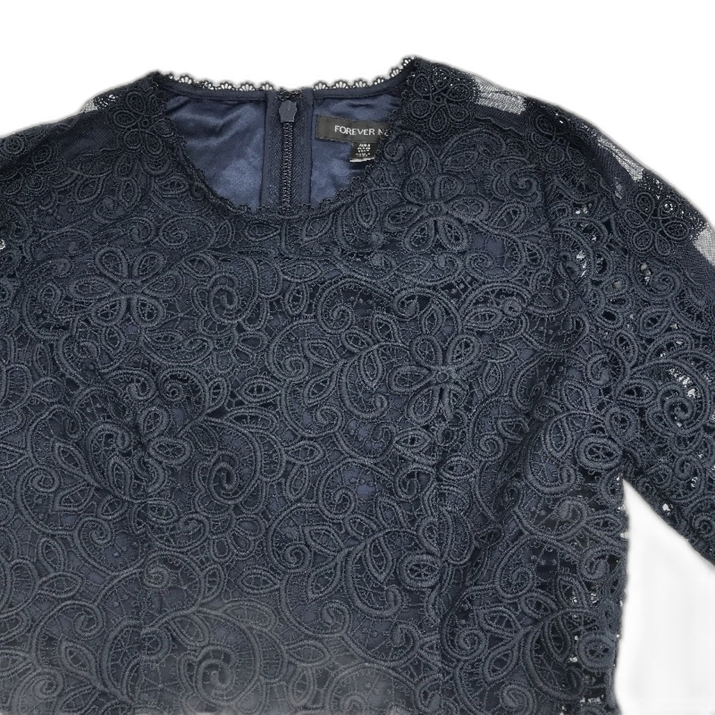 Forever New Josie Geo Lace Navy Lined Mini Dress Ladies Size AU 8 NEW