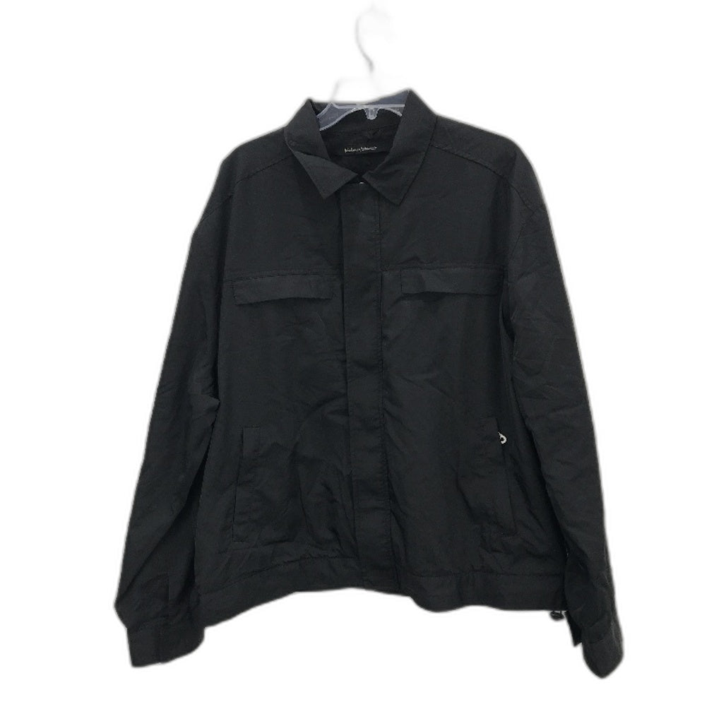 Blacknoise Whiterain Zip Up Black Windbreaker Parachute Jacket Mens Size XL NEW