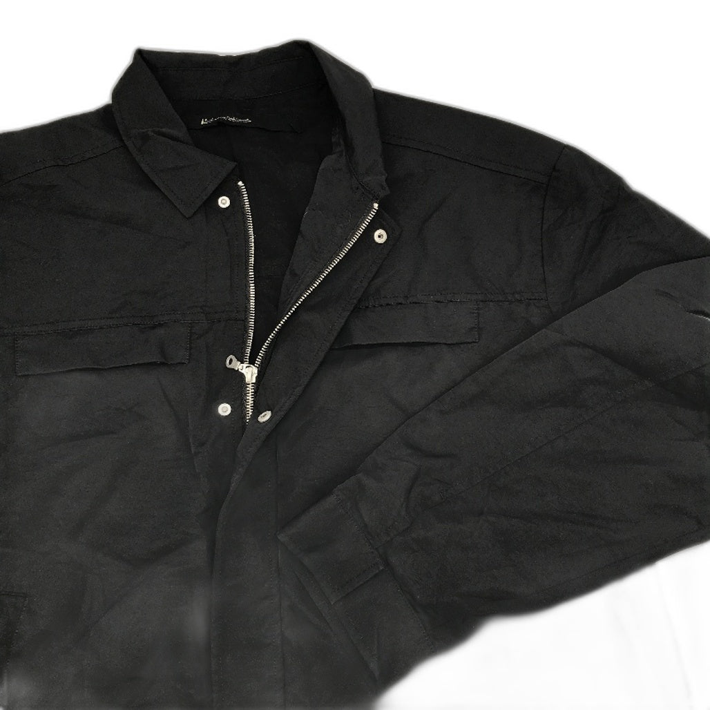 Blacknoise Whiterain Zip Up Black Windbreaker Parachute Jacket Mens Size XL NEW