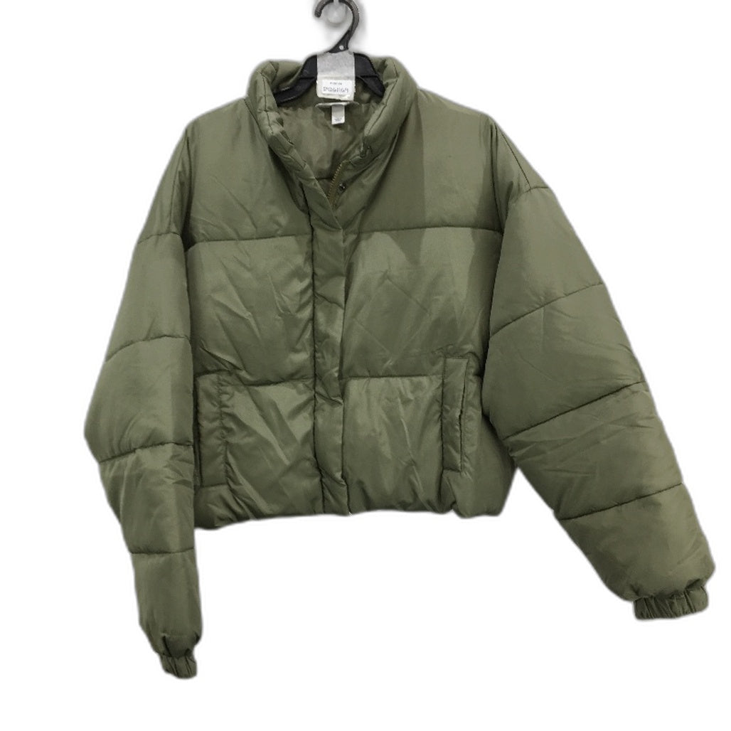 Subtitled Casey Cropped Khaki Green Puffer Jacket Ladies Size Medium NEW