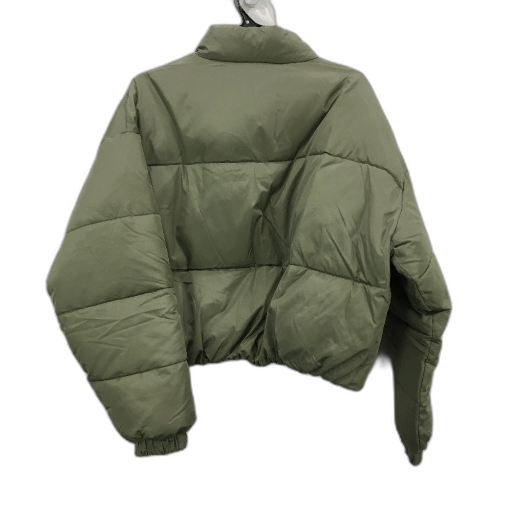 Subtitled Casey Cropped Khaki Green Puffer Jacket Ladies Size Medium NEW