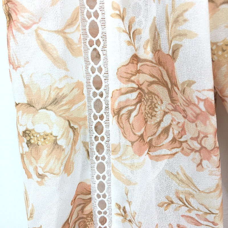 Ever New Long Sleeve Sheer Orange Floral Mini Dress Ladies Size AU 6 NEW