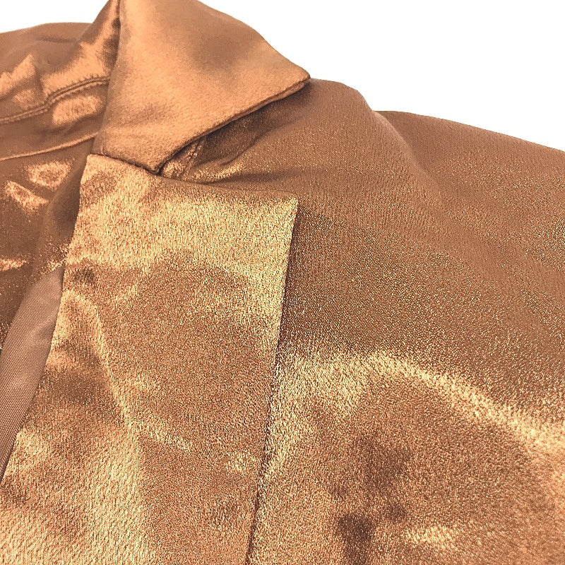 Shein Sexy Bronze Silky Satin Feel Single Button Blazer Jacket Ladies Size L NEW