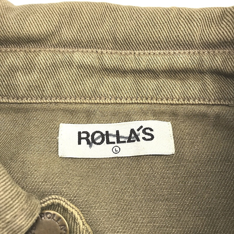 Rollas Denim Khaki Brown Trade Drill Shacket Shirt Jacket Mens Size L NEW