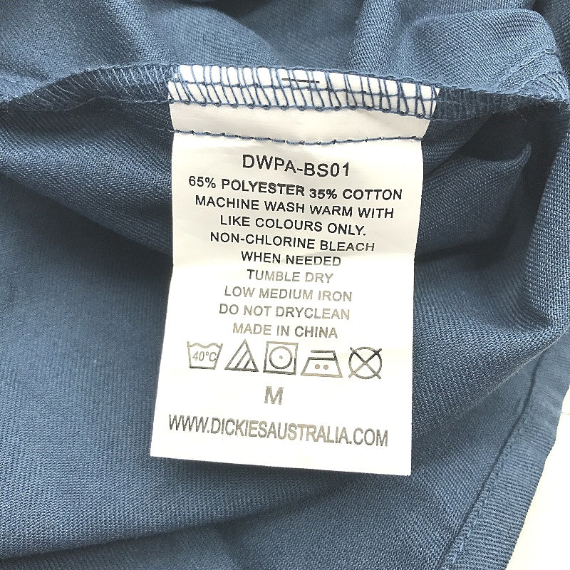 Dickies Pantone Cotton Blend Classic Style Button Up Blue Shirt Mens Size M NEW