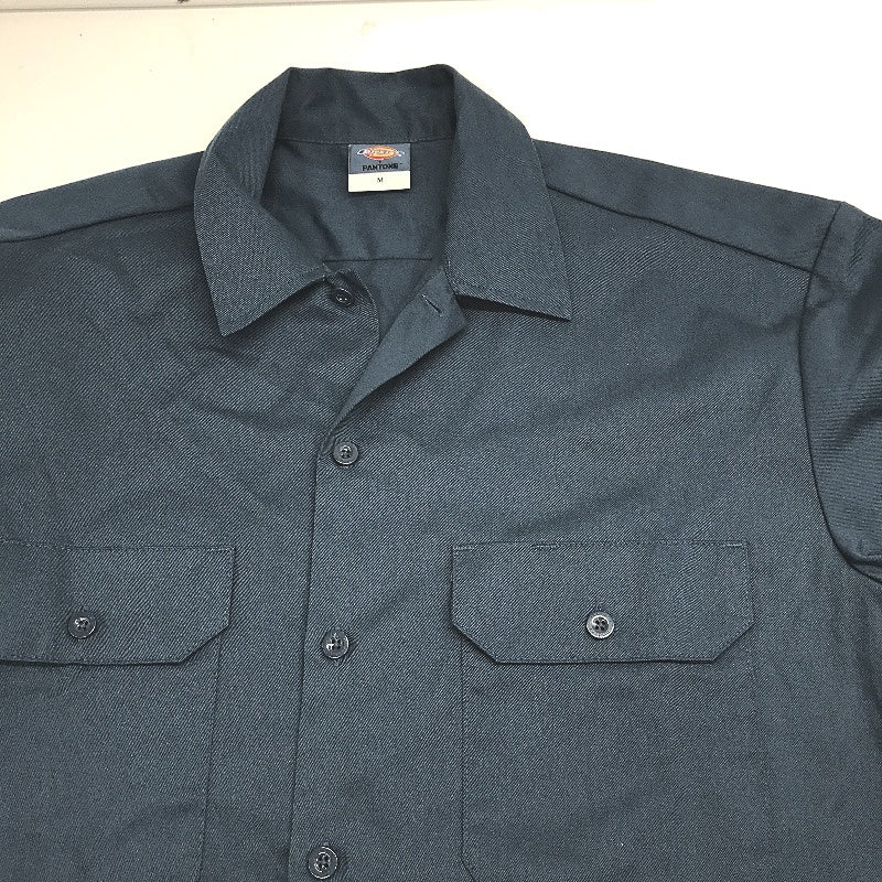 Dickies Pantone Cotton Blend Classic Style Button Up Blue Shirt Mens Size M NEW