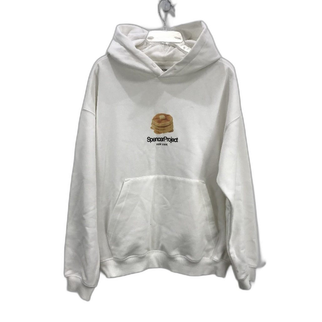 Spencer Project New York Pancake Print White Hooded Jumper Mens Size S NEW