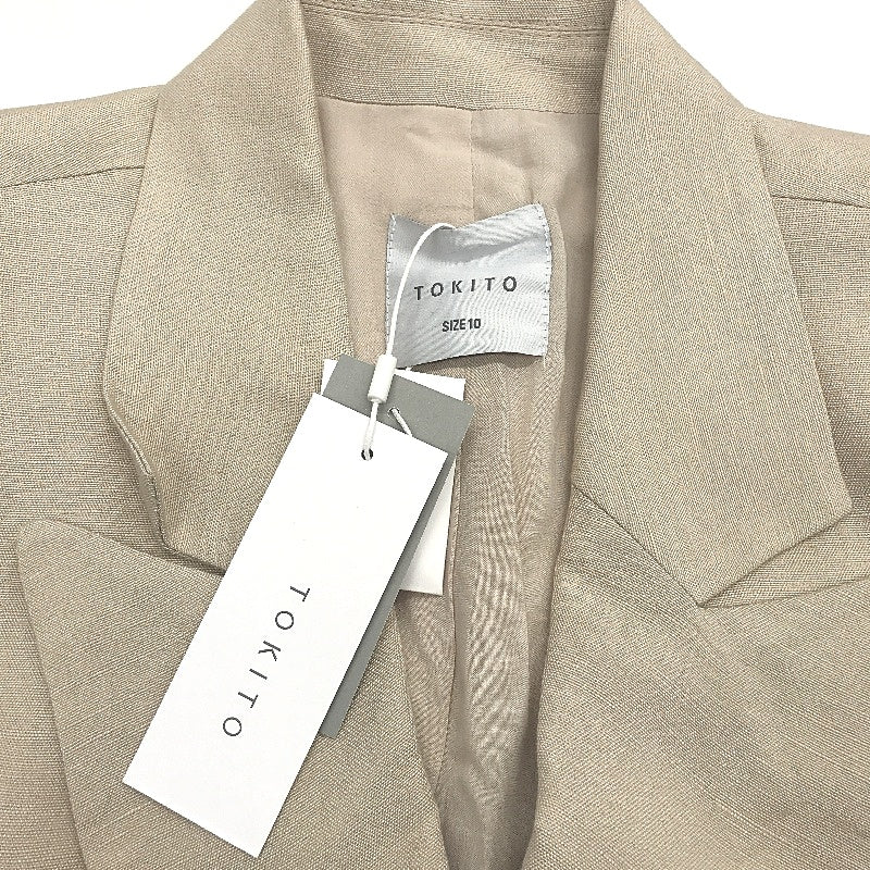 Tokito Stone European Linen Blend Button Up Blazer Jacket Ladies Size 10 NEW