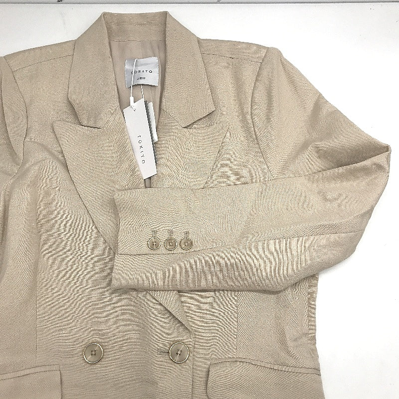 Tokito Stone European Linen Blend Button Up Blazer Jacket Ladies Size 10 NEW