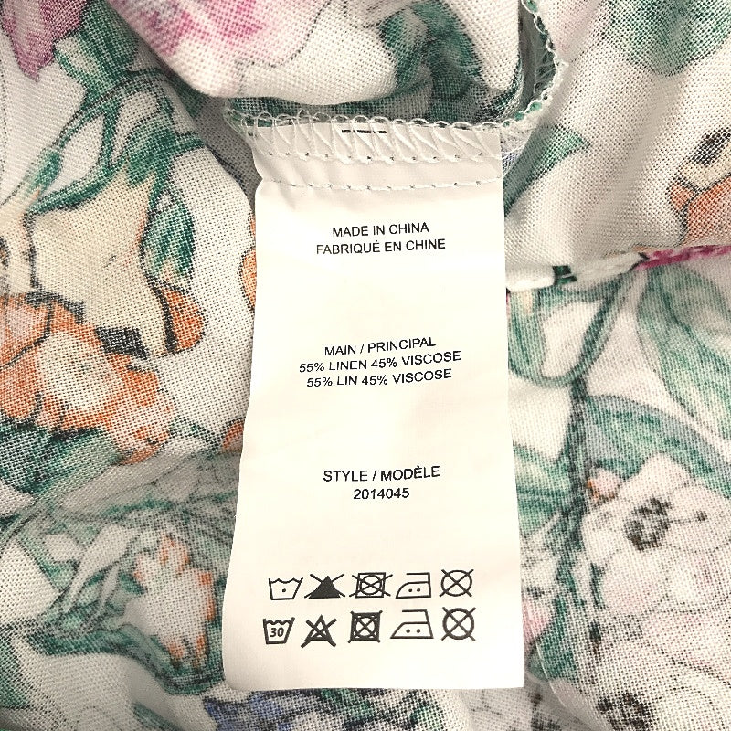 Katies White & Bright Floral Linen Blend Lightweight Jacket Ladies Size 12 NEW