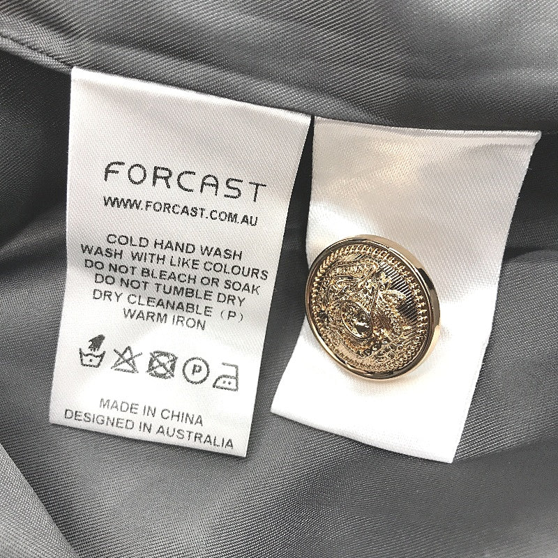 Forcast Charcoal Grey Berlin Double Breasted Blazer Jacket Ladies Size 16 NEW