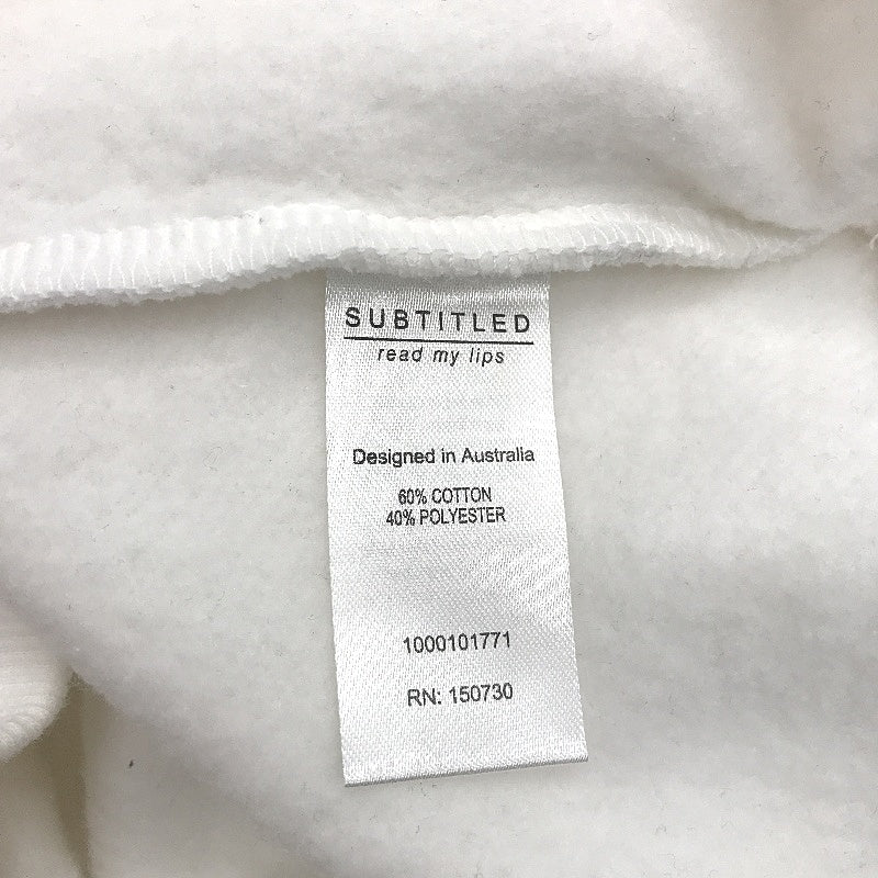 Subtitled Cream Cotton Oversized Wave Origin Fleece Crew Jumper Mens Size XS NEW