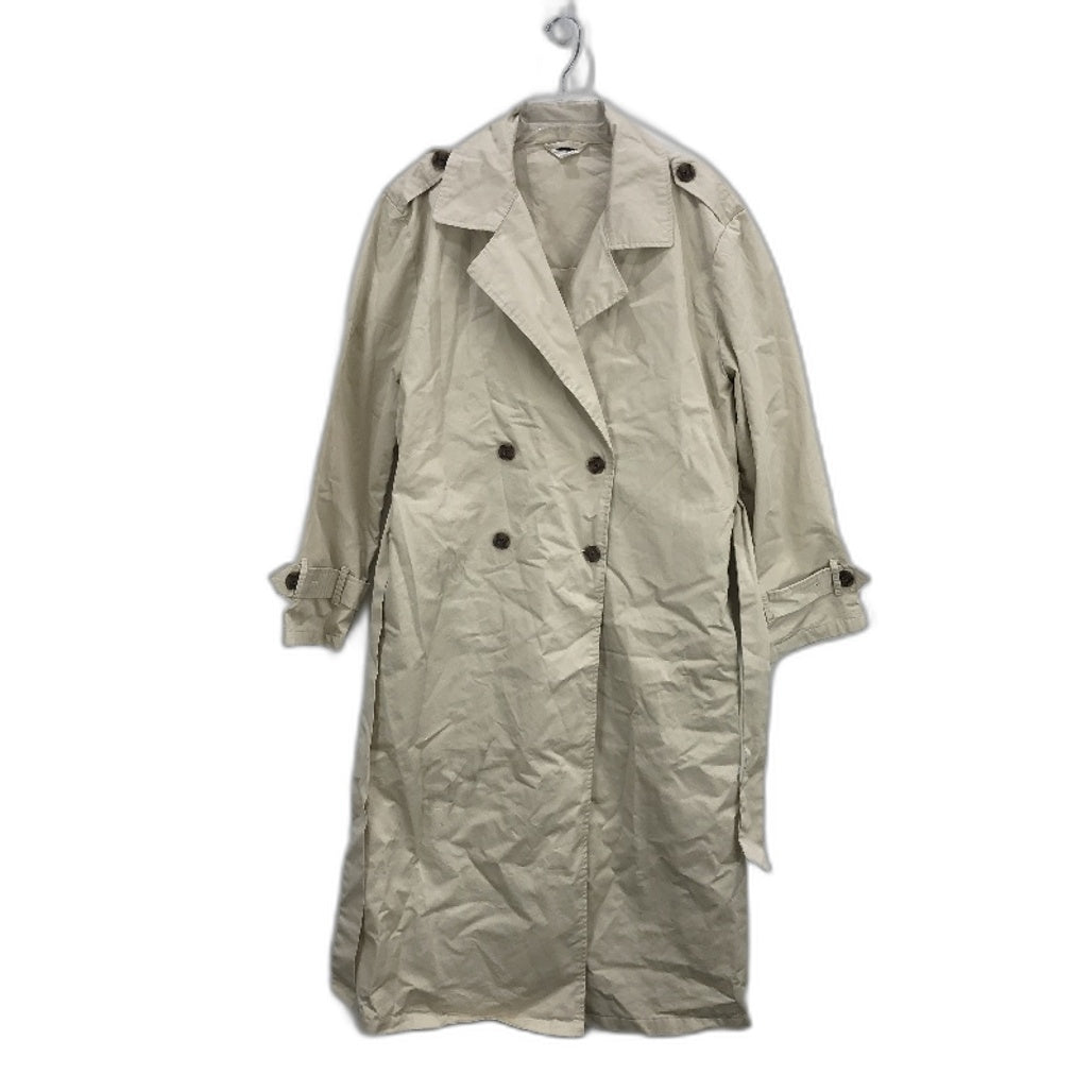 Subtitled Stone Beige Cotton Belted Longline Trench Coat Unisex Size M NEW