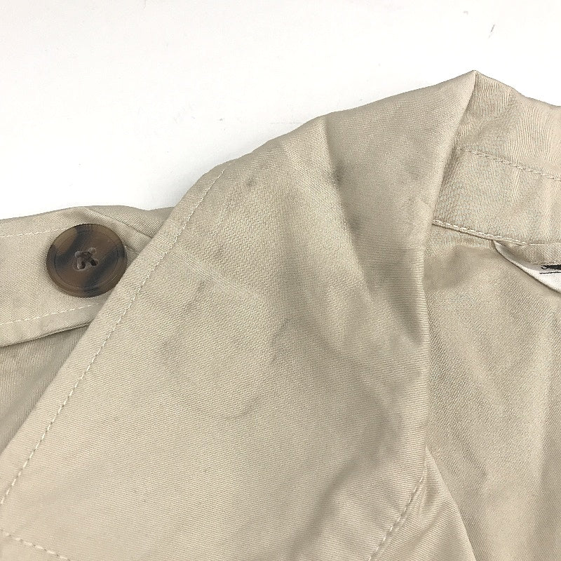 Subtitled Stone Beige Cotton Belted Longline Trench Coat Unisex Size M NEW