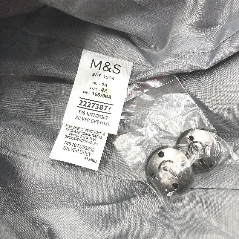 M & S Collection Silver Grey Soft Touch Machine Wash Jacket Ladies Size 14 NEW
