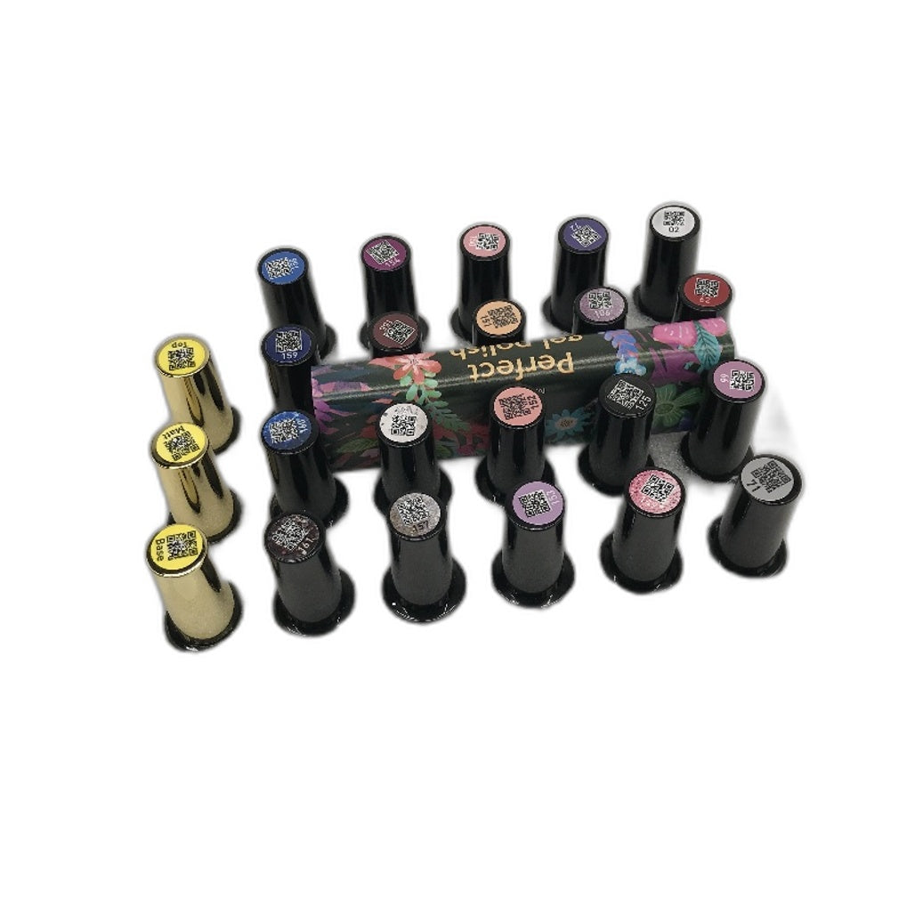 MEFA Winter 20 Colors Soak Off Gel Nail Polish 3 Top Bases 23 Piece Kit NEW