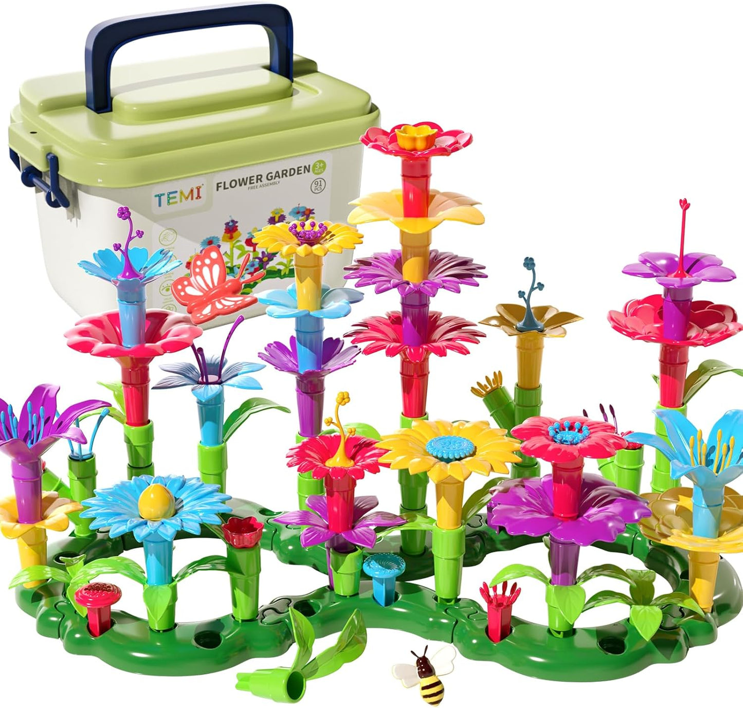Temi 91 PCS Flower Garden Building STEM Educational Activity Preschool Toy NEW