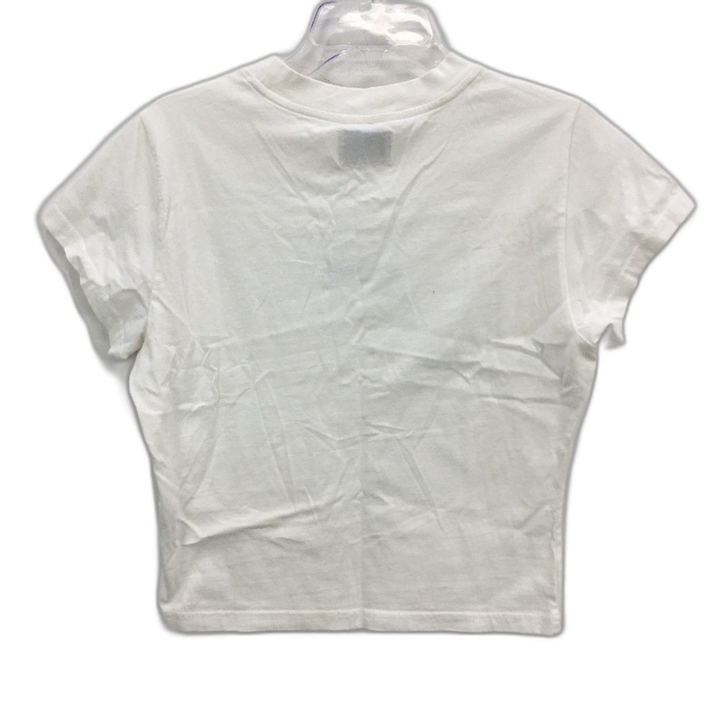 Abrand White Astral Blue Stitch Logo Short Sleeve Baby Tee Ladies Size M NEW