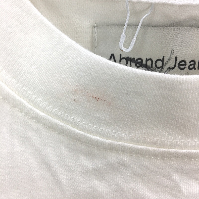 Abrand White Astral Blue Stitch Logo Short Sleeve Baby Tee Ladies Size M NEW