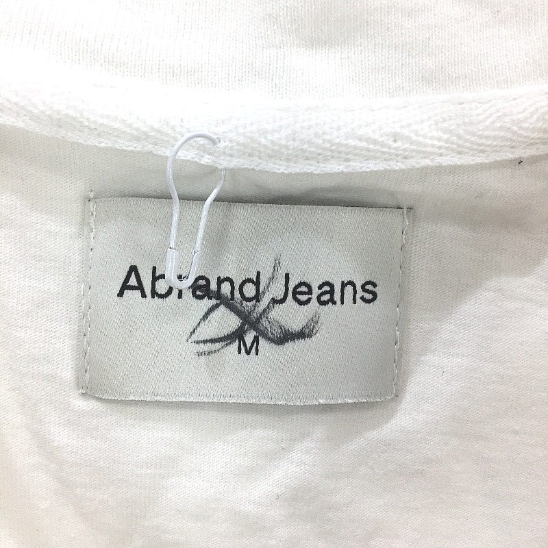 Abrand White Astral Blue Stitch Logo Short Sleeve Baby Tee Ladies Size M NEW