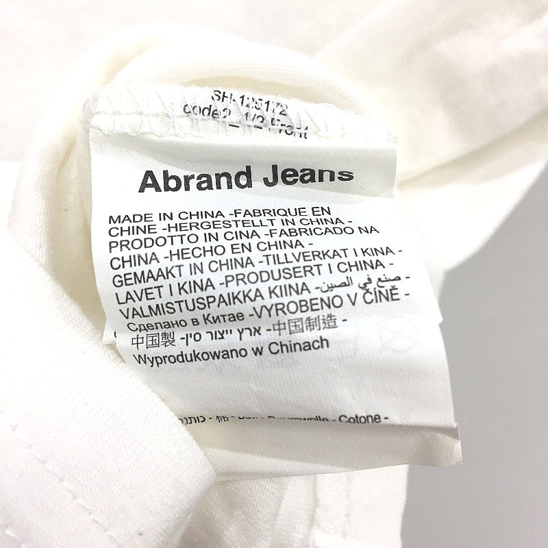 Abrand White Astral Blue Stitch Logo Short Sleeve Baby Tee Ladies Size M NEW