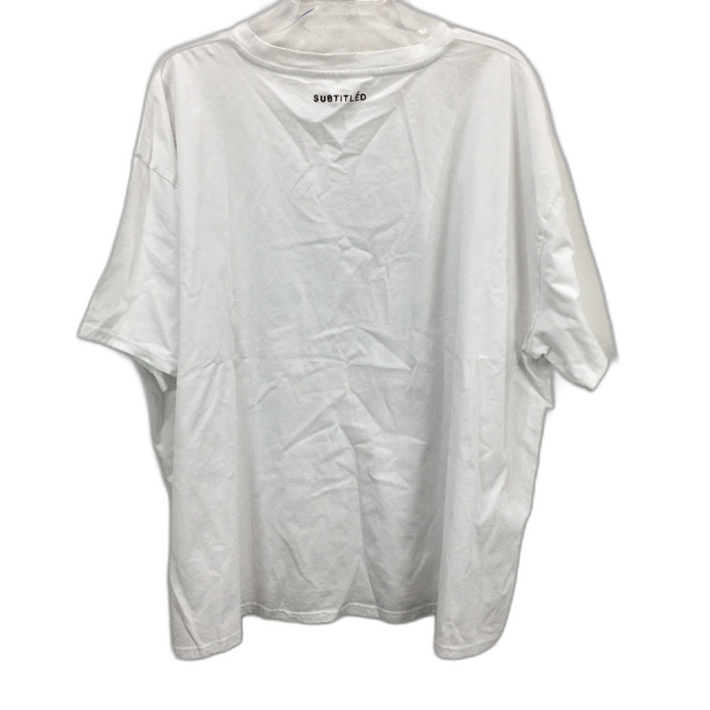 Subtitled White 100% Cotton Let Go Oversized Classic Tee Mens Size M/L NEW