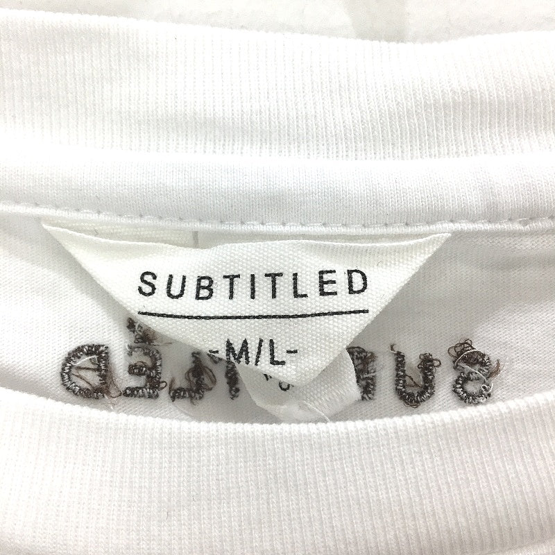 Subtitled White 100% Cotton Let Go Oversized Classic Tee Mens Size M/L NEW