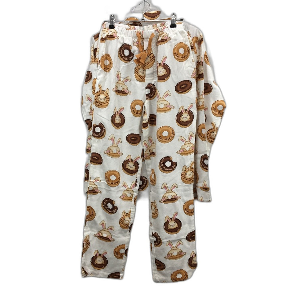 Peter Alexander Krispy Kreme Brown Bunnies Short Cotton PJ Set Mens Size XS NEW