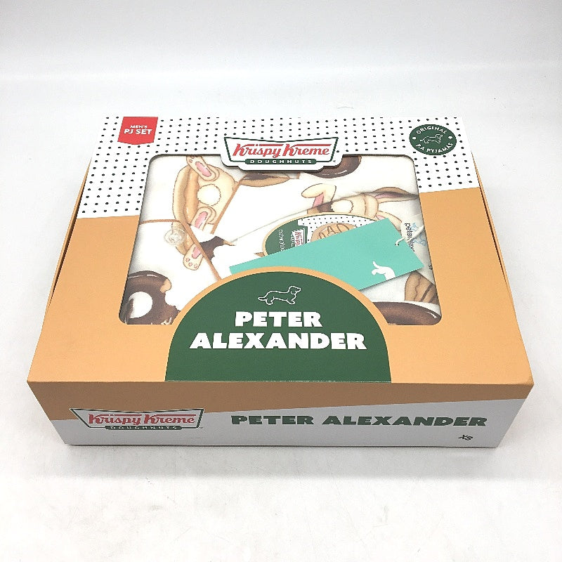 Peter Alexander Krispy Kreme Brown Bunnies Short Cotton PJ Set Mens Size XS NEW