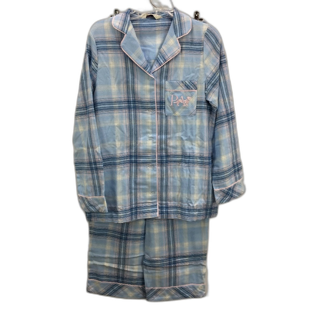Peter Alexander Checkered Blue Flannelette Longsleeve PJ Set Ladies Size XS NEW