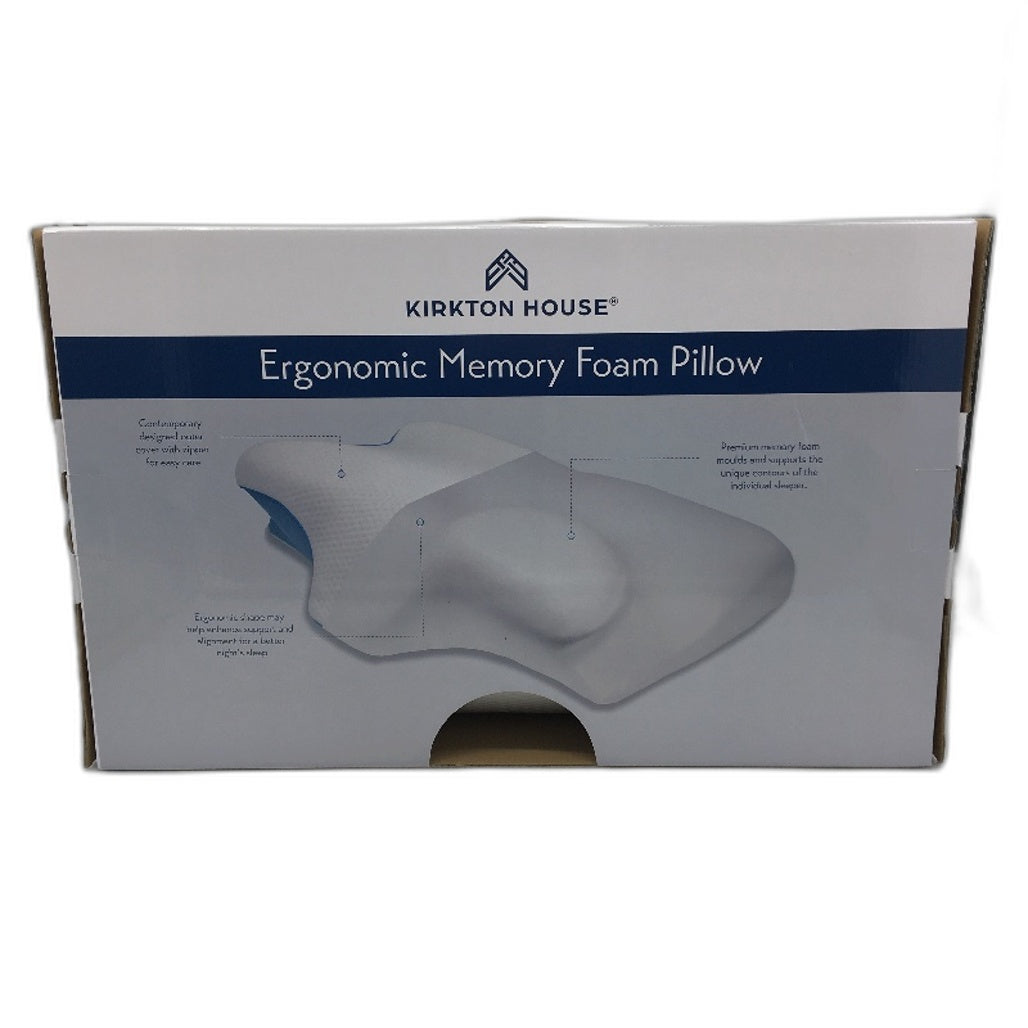 Kirkton House Ergonomic Memory Foam Pillow & Removable Cover 60x37cm NEW
