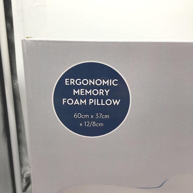 Kirkton House Ergonomic Memory Foam Pillow & Removable Cover 60x37cm NEW
