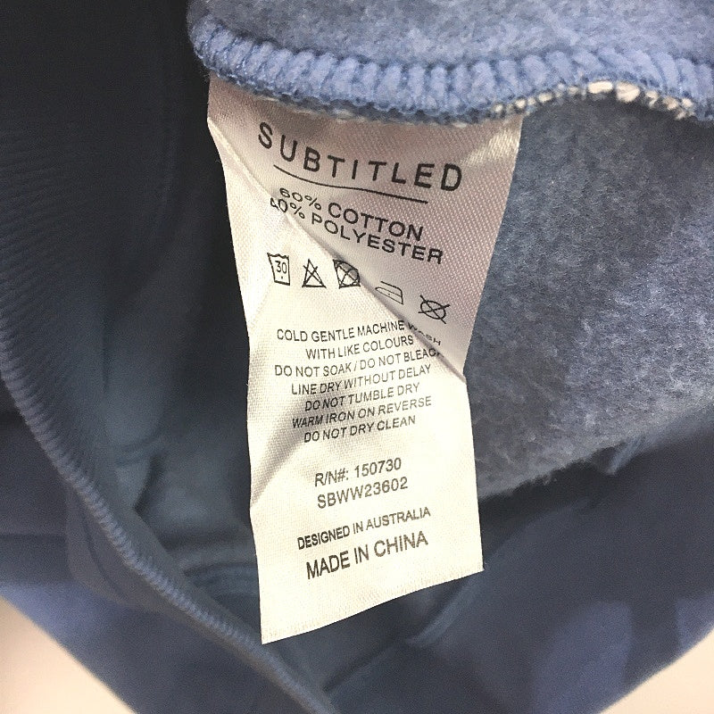 Subtitled Originals Blue Cotton Blend Soft Classic Crew Neck Jumper Size M NEW