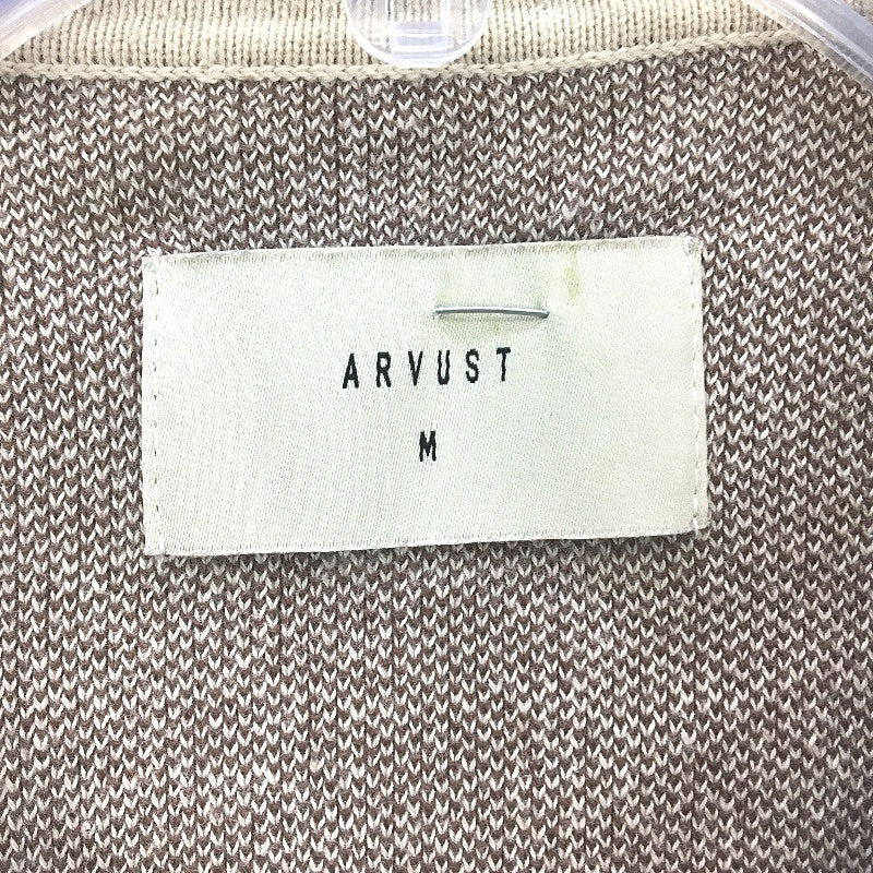 Arvust Beige & Brown Retro Style Knit 100% Cotton Shirt Mens Size Medium NEW