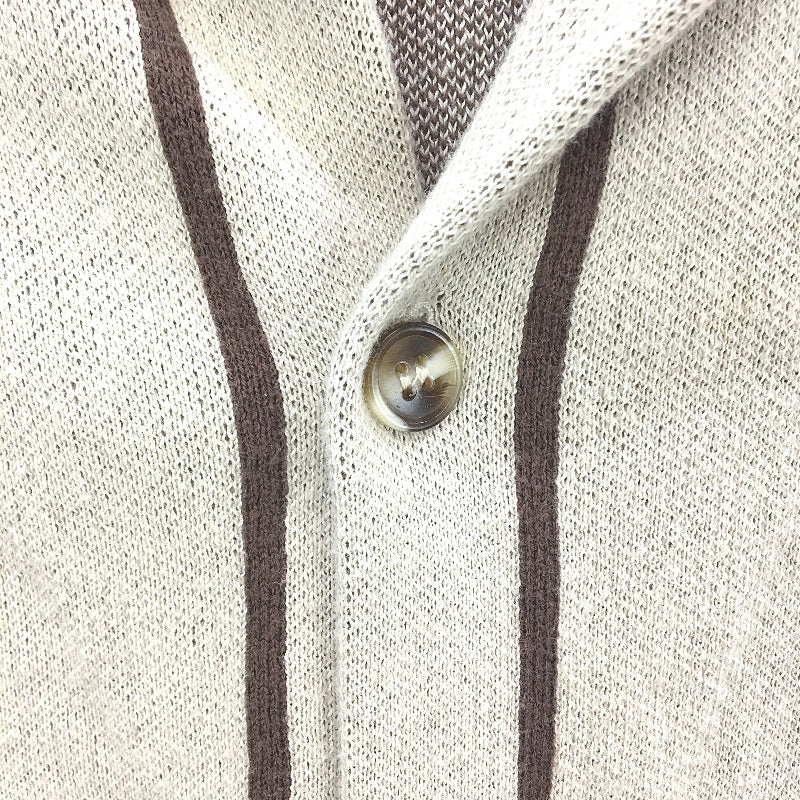 Arvust Beige & Brown Retro Style Knit 100% Cotton Shirt Mens Size Medium NEW