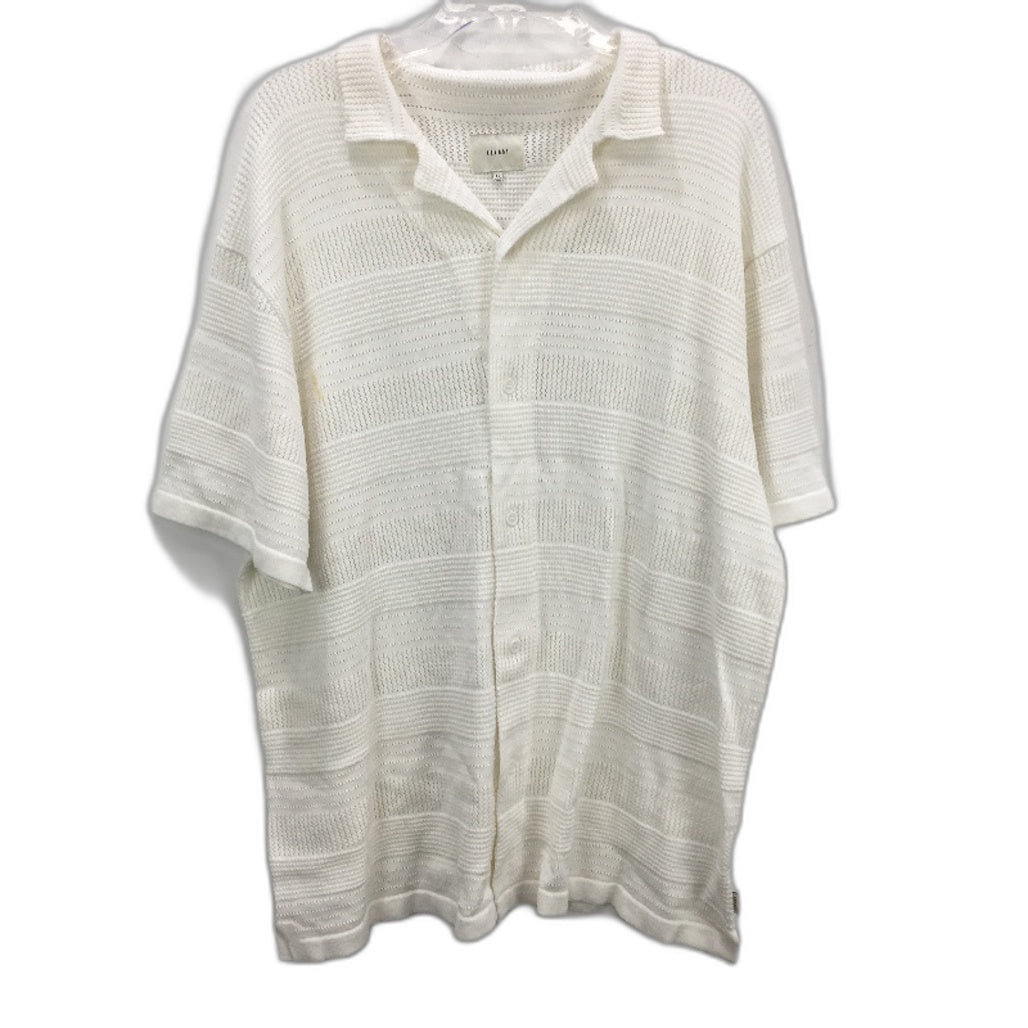 Arvust White Knit Resort 100% Cotton Short Sleeve Shirt Mens Size XL NEW