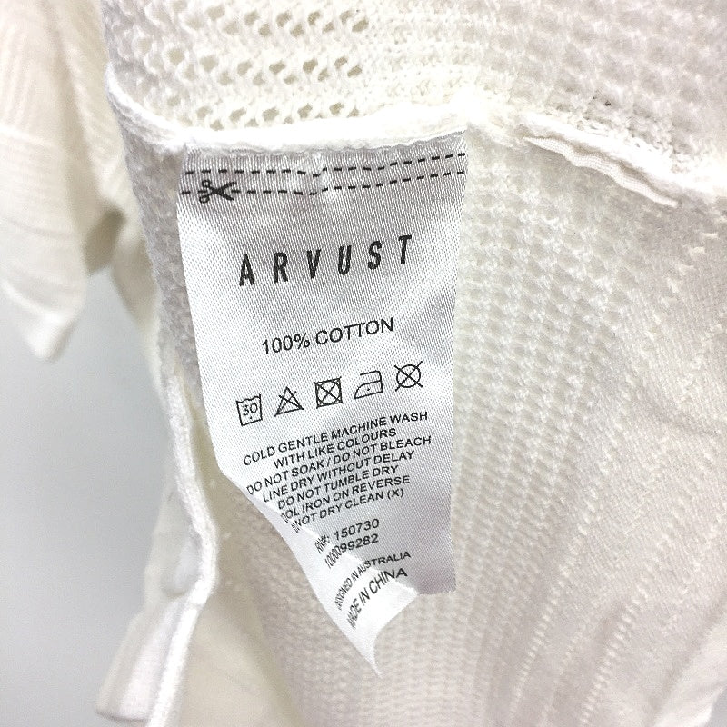Arvust White Knit Resort 100% Cotton Short Sleeve Shirt Mens Size XL NEW