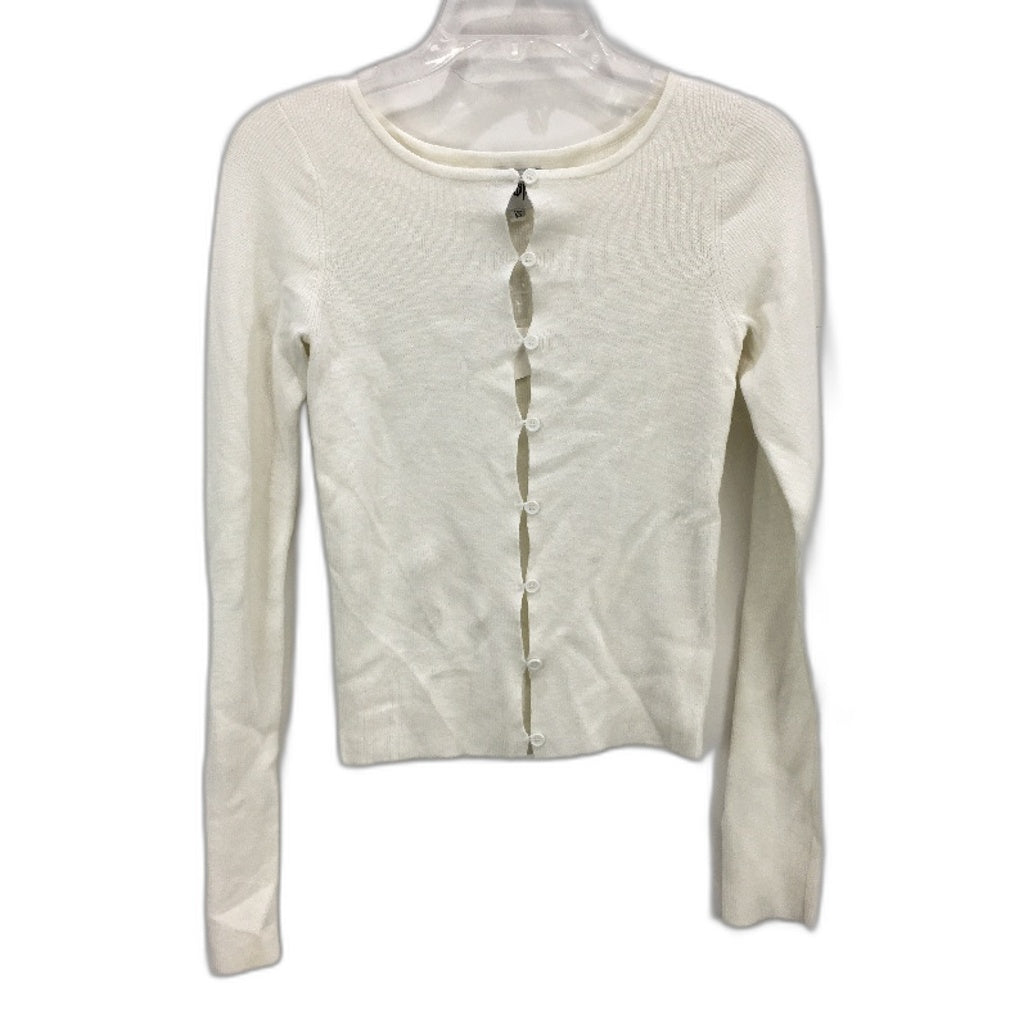 SNDYS White Viscose Knit Open Style Button Front Etta Lightweight Top ize XS NEW