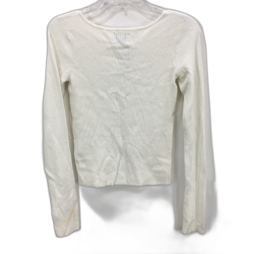 SNDYS White Viscose Knit Open Style Button Front Etta Lightweight Top ize XS NEW