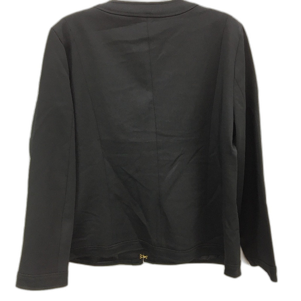 Liz Jordan Black Pocket Detail Ponte Eye & Hook Jacket Ladies Size 16 NEW