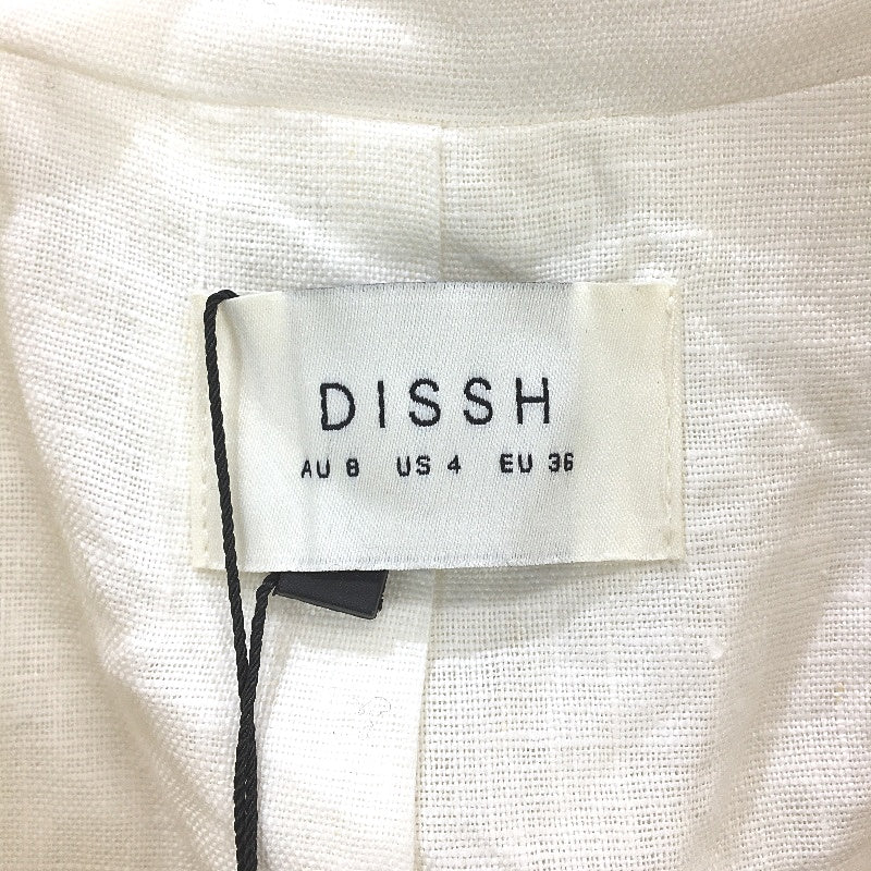 Dissh Arlo Off White Oversized 100% Linen Blazer Jacket Ladies Size 8 NEW