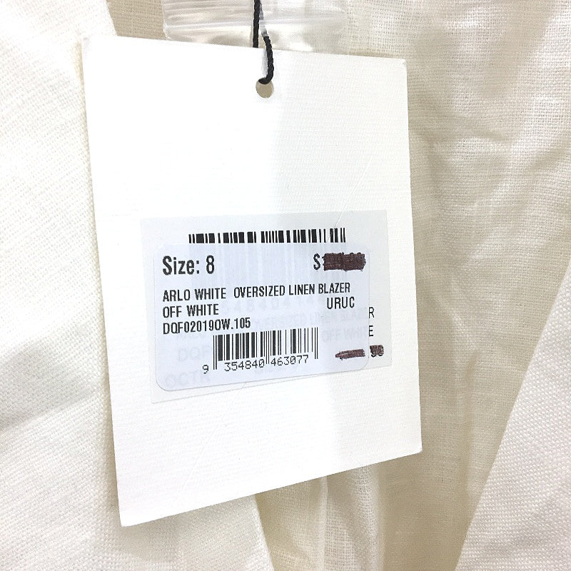 Dissh Arlo Off White Oversized 100% Linen Blazer Jacket Ladies Size 8 NEW