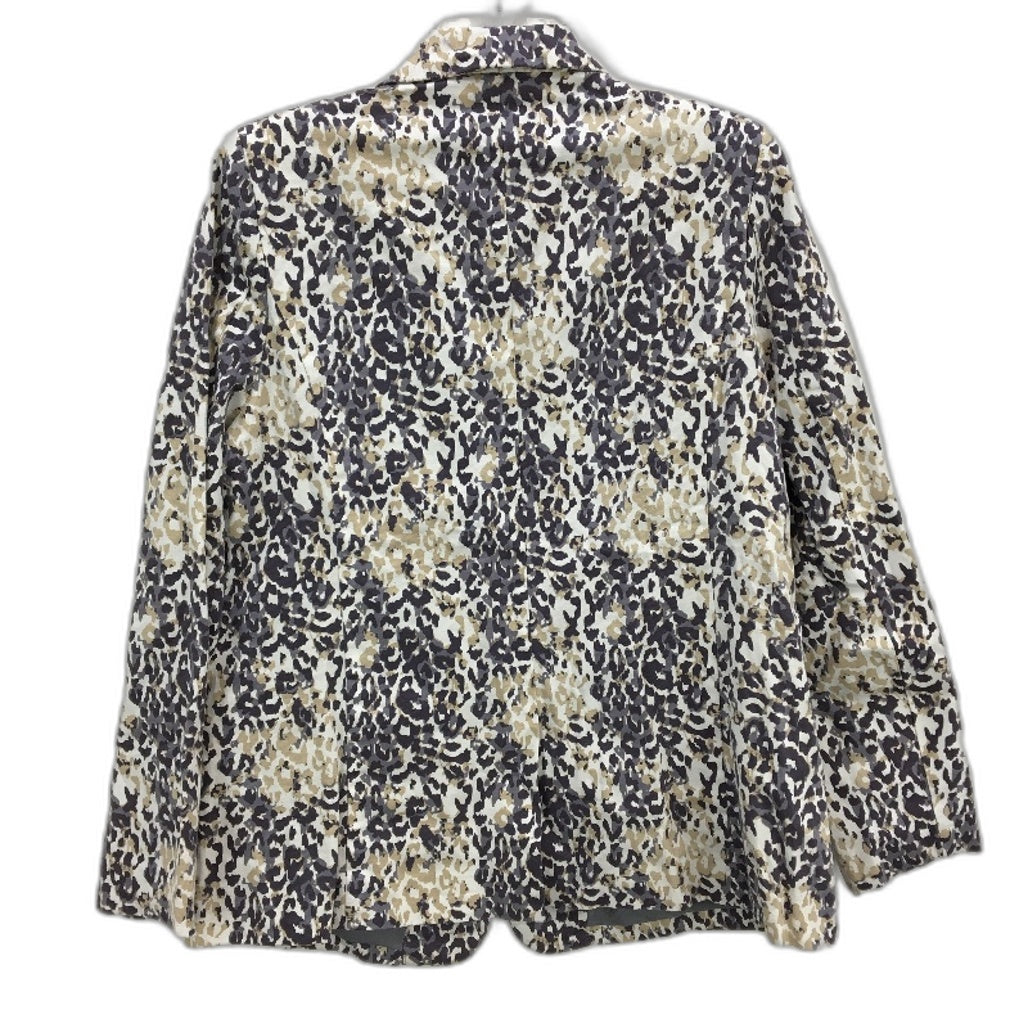 Postie Fashion Grey Animal Print Cotton Blend Blazer Jacket Ladies Size 14 NEW