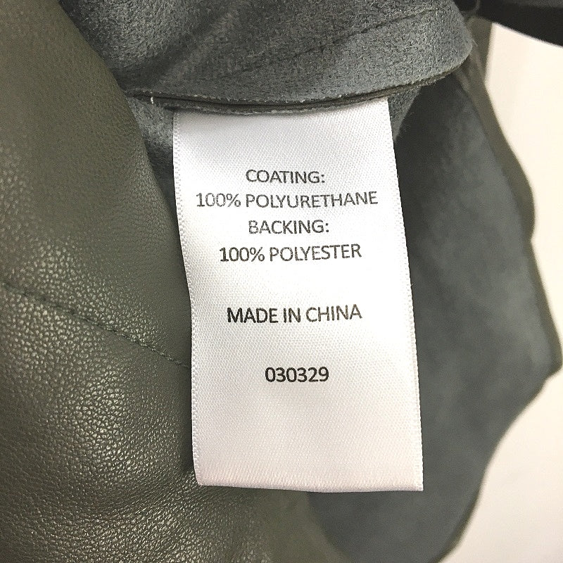 Sussan Dark Khaki Green Faux Leather Style Shacket Shirt Jacket Ladies Sze M NEW