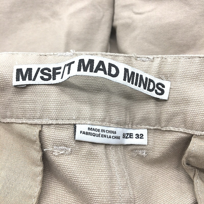 Misfit Mad Mins Khaki 100% Cotton Drill Straight Leg Pants Mens Size 32 NEW