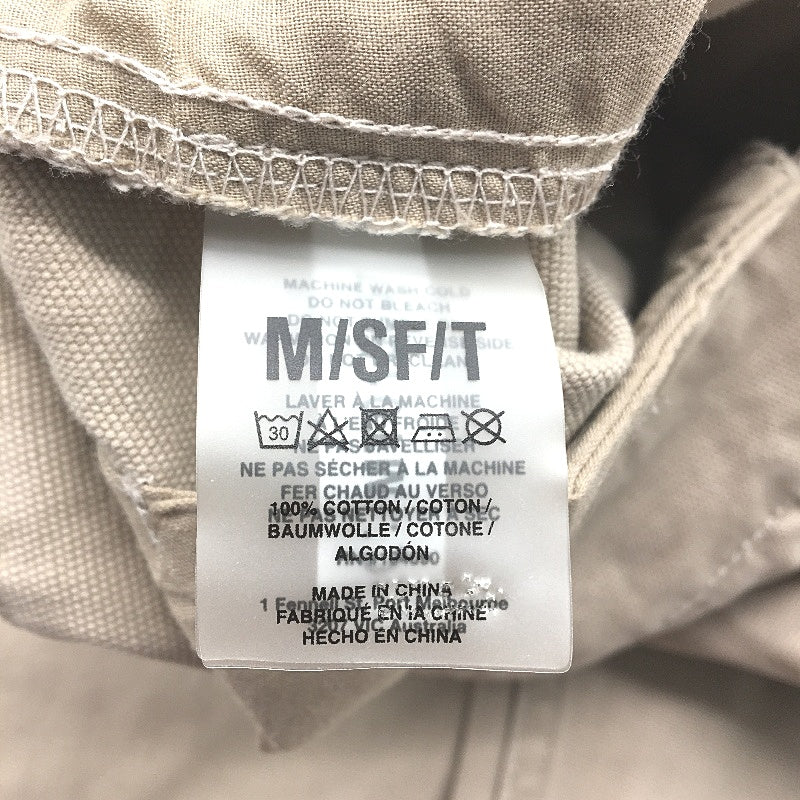 Misfit Mad Mins Khaki 100% Cotton Drill Straight Leg Pants Mens Size 32 NEW