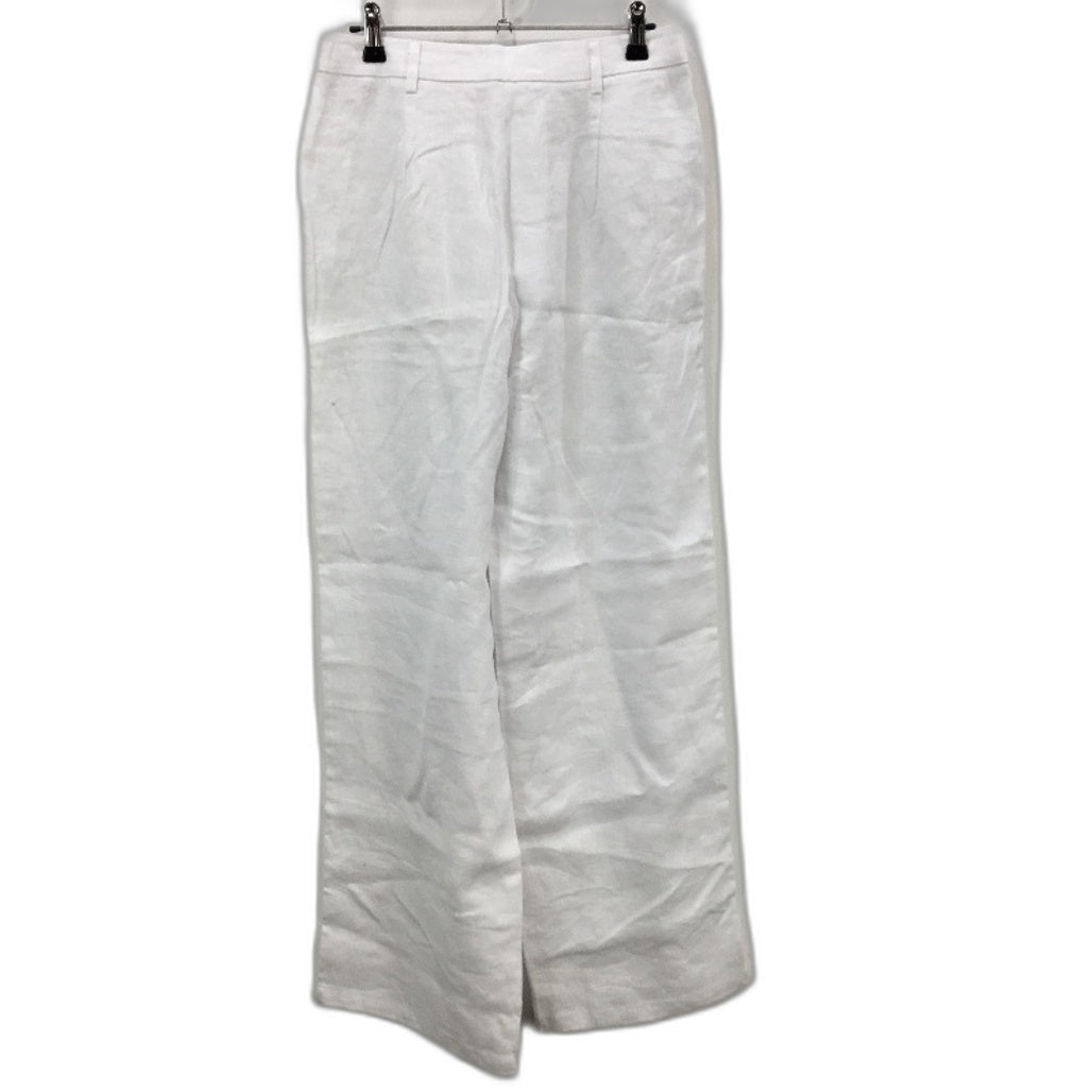 Subtitled 100% Linen Stark White Wide Leg Lightweight Pants Ladies Size S NEW