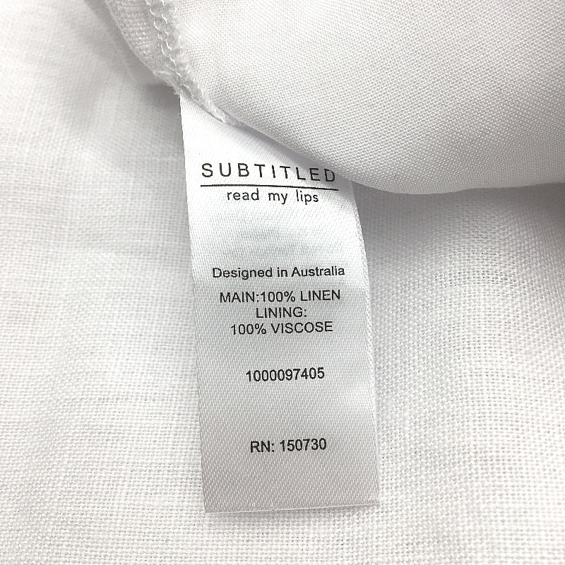 Subtitled 100% Linen Stark White Wide Leg Lightweight Pants Ladies Size S NEW