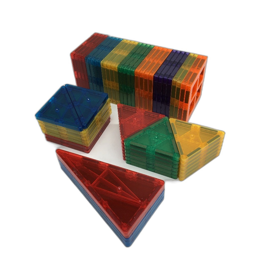 Gemmicc 63 Piece Multicoloured Magnetic Tile Building Puzzle Blocks DEMO
